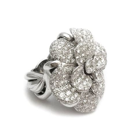 chanel diamond flower ring|Chanel stackable rings.